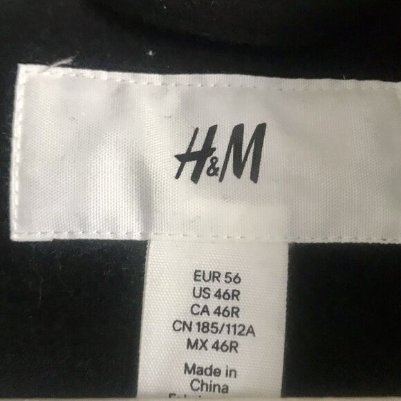 H&M Modern Essentials David Beckham Men’s Double Breasted Wool Coat Size 46R New - Picture 5 of 7